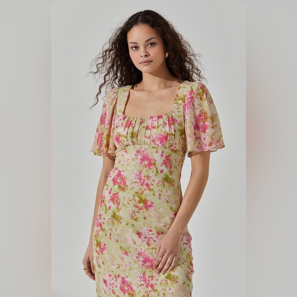 ASTR The Label Tie Back Flutter Sleeve Midi Dress - Picture 4 of 6